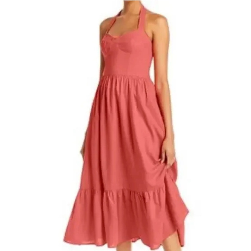 Bardot Coral Midi Dress NWT